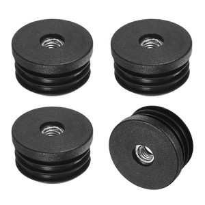 Unique Bargains Metal Furniture Legs Plastic Insert for Round Tubes with M8 Thread Black - 1 of 4