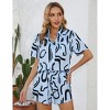 Women 2 Piece Outfit Summer Short Sleeve Top and Shorts Sweatsuit Sets with Pockets - 3 of 4