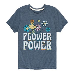 Boys' - Peanuts - Flower Power Short Sleeve Graphic T-Shirt - 1 of 4