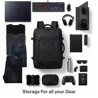 Acer Predator Robust Backpack - Fits 18" Laptop Expandable 30L Water-Repellent Anti-Theft Pocket Chest Strap — фото 3
