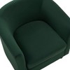 Velvet Accent Chair with Ottoman, Modern Barrel Chair Armchair for Living Room, Green - 3 of 4