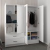 SEVOBAL Armoires 160 Armoire with Six Shelves Two Drawers Two Full Length Mirrors for Bedroom Storage, White, 19.4"*63"*70.8" - 2 of 4