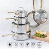 Martha Stewart Castelle 10 Piece Stainless Steel Induction Safe Pots and Pans Non-Toxic Kitchen Cookware Set - 3 of 4