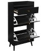 TIRAMISUBEST Rattan - Black Mobile File Cabinet - 3 of 4