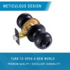 Black Privacy Door Knob for Bedroom and Bathroom fits 1 3/8 to 1 3/4 inch doors easy to install reversible for left or right handed use - 2 of 4