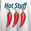 “Hot Stuff” Chili Peppers Women’s White Cropped Tee - 2 of 3