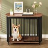 VisioGear Dog Crate for Small and Medium Dogs, Wooden Dog Crate End Table with Double-Doors, Brown, 31.5"*23.03"*25.87" - 2 of 4