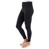 MUK LUKS Women's 4" High Waisted Fleece Lined Leggings, 2X-3X, Ebony - 3 of 4