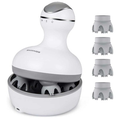 YEVYO Electric Cordless Smart Scalp Massager for Headache & Stress Relief with 84 Kneading Node - White+