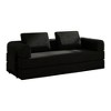 Ridstar Corduroy Folding Convertible Sofa Bed with Cylindrical Pillow & Fixed-Shape Frame for Living Room & Bedroom-Black - 3 of 4