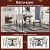 5-Piece Retro Round Dining Table Set with Upholstered Chairs aa??Solid Wood, Curved Legs for Dining Room and Kitchen - 4 of 4