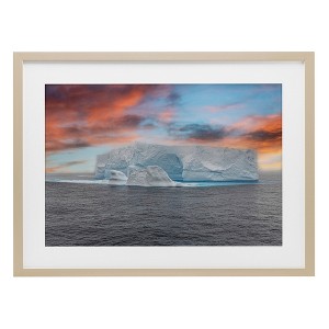 Stupell Industries Sunset over Frozen Iceberg Framed Print Under Glass - 1 of 4