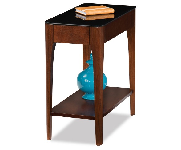 Obsidian Narrow Chairside Table - Chestnut - Leick Home