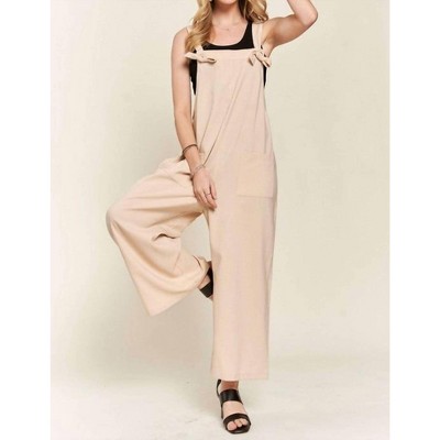Women's Knotted Wide Leg Overalls - ADORA