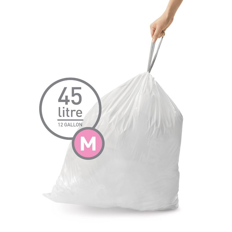 simplehuman 45L Code M Custom Fit Trash Bags Liner White, 2 of 6