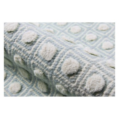 Langdon Handwoven Wool Rug in Sky Blue with Diamond Pattern