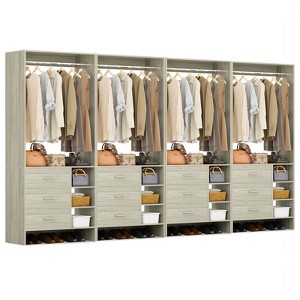 Aheaplus 30'' Freestanding Closet Organizer with Hanging Rods and Drawers, Closet System with Storage Shelves - 1 of 4