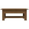 vidaXL Contemporary Coffee Table with Lower Shelf - Brown Oak Engineered Wood Aesthetic Design - 2 of 4