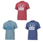 HUK Men's Short Sleeve Performance Shirt - Stacked Logo Tee