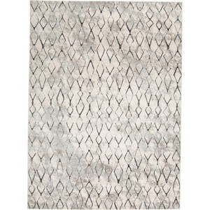 HomeRoots 2' X 3' Gray And Ivory Geometric Area Rug - 1 of 4