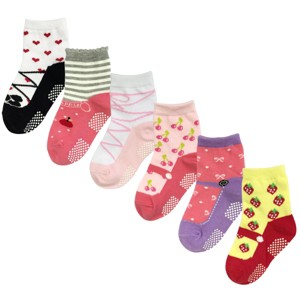 Wrapables Juicy Fruits Mary Jane Non-Skid Socks (Set of 6), Set 1 - 1 of 4