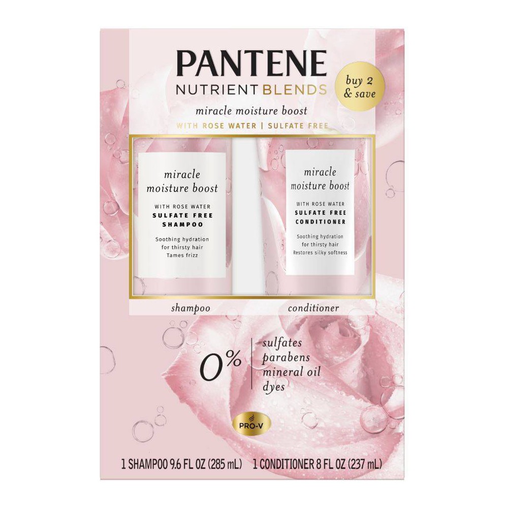 Pantene Rose Water Shampoo and Conditioner Dual Pack- 17.8 fl oz