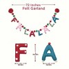 Folkulture Christmas Garland 72” Wool Felt Pom Pom | Christmas Wall Décor | Easy to Hang Falala Holiday Decoration - 3 of 4