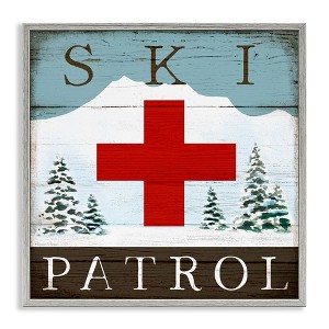 Stupell Industries Ski Patrol Rustic Cabin Sign, 12" x 12" - 1 of 4