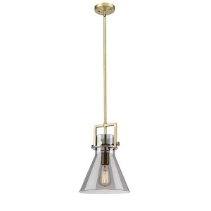 Newton Cone - 1 Light Stem Hung Pendant In Industrial Style-13.63 Inches Tall and 10 Inches Wide - 1 of 1
