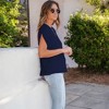 Amaryllis Women's Ruched Gathered Shoulder Top Soft Comfortable Fabric Trendy Relaxed Stylish Casual Versatile Fit - 4 of 4