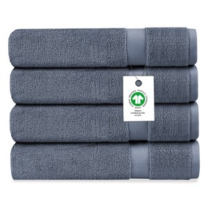 Delara 100% Organic Cotton Soft, Quick Dry & Ultra-Absorbent 30"x58", Bath Towels(Pack of 4) - 1 of 4