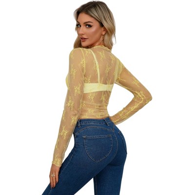 Cherie Code lace undershirt long sleeve undershirt for women lace top ...