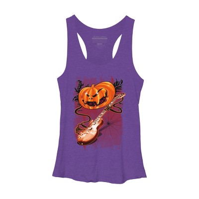 Women's Design By Humans Pumpkin Rocker By cashfish Racerback Tank Top