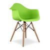 HomeRoots Green And Natural Heavy Duty Plastic And Solid Wood Dining Arm Chair - 4 of 4