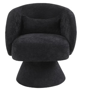 Swivel Accent Chair Armchair, Round Barrel Chair in Fabric for Living Room Bedroom(Black) - 1 of 4