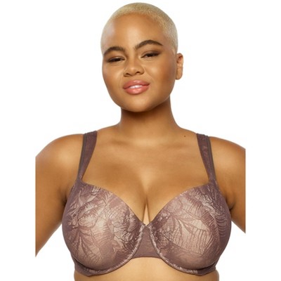 Paramour By Felina  Delightful Seamless Breathable Lace Contour Bra  (black, 38dd) : Target
