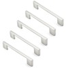 Cauldham Solid Kitchen Cabinet Pulls Handles (5" Hole Centers) - Modern Thin Profile Drawer/Door Hardware - Style M255 - Satin Nickel - 3 of 4