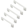 Cauldham Solid Kitchen Cabinet Pulls Handles (5" Hole Centers) - Modern Thin Profile Drawer/Door Hardware - Style M255 - Satin Nickel - image 3 of 4