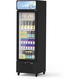 11.5 Cu.Ft. Commercial Beverage Fridge – Glass Door Display Cooler with Soft LED Lighting for Restaurants, Bars, Retail - 1 of 4