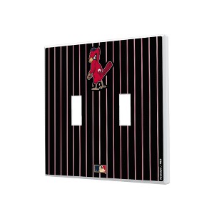 MLB Cooperstown Central Teams Pinstripe Hidden-Screw Light Switch Plate for Double Toggle - 1 of 4