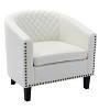 CAVINAS Upholstered ArmChair, Barrel Chairs with Soft Padded Armrest, Accent Chairs with Nailheads and Solid Wood Legs for Living Room, Bedroom - 4 of 4