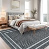 Geometric Living Room Rugs, Washable Bordered Print Soft Bedroom Carpet - 3 of 4