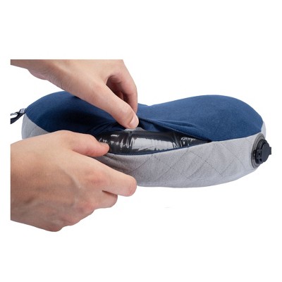 Compact Blue Inflatable Nylon Hammock Pillow