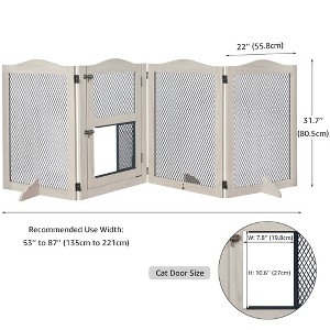 unipaws Pet Gate with Cat Door – Freestanding Metal Mesh Barrier for Dogs & Cats - 1 of 1