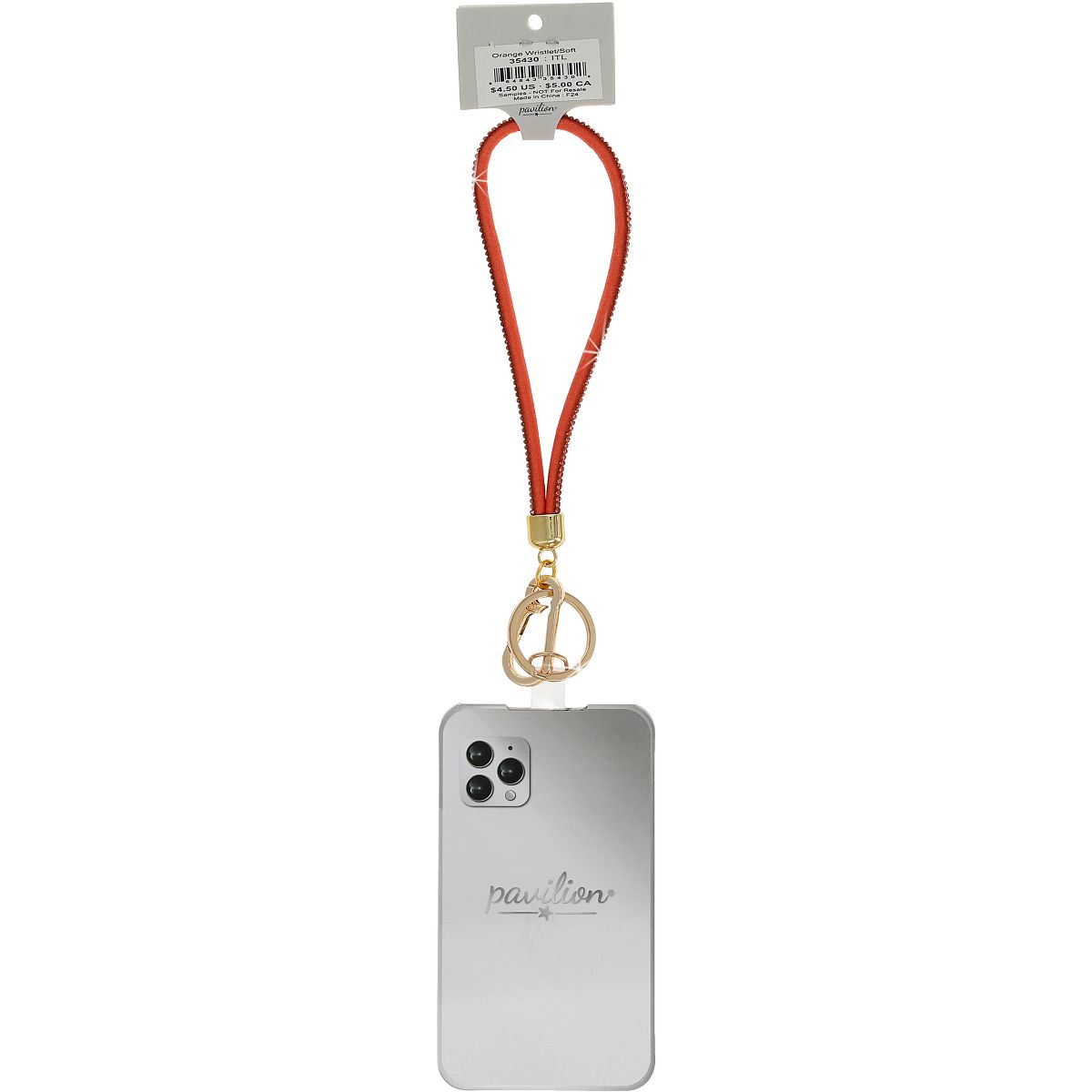 Pavilion Gift Company - Orange Wristlet - Soft Gemmed Phone Wrist Strap - Cell Phone Accessories - thumbnail 9
