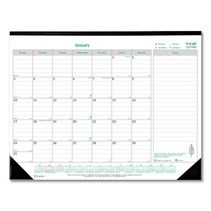 EcoLogix Monthly Desk Pad Calendar, EcoLogix Artwork, 22 x 17, White/Green Sheets, Black Binding, 12-Month (Jan-Dec): 2026 - 1 of 4