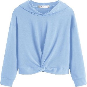 Arshiner Hoodies for Teen Girls Twist Front Tie Dye Hooded Sweatshirt Casual Long Sleeve Tops Clothes for 5-13 Years - 1 of 4