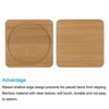 Unique Bargains Indoors Bamboo Square Round Plant Pot Saucer Flower Drip Tray 10cm Wood Color 6 Pcs - 4 of 4