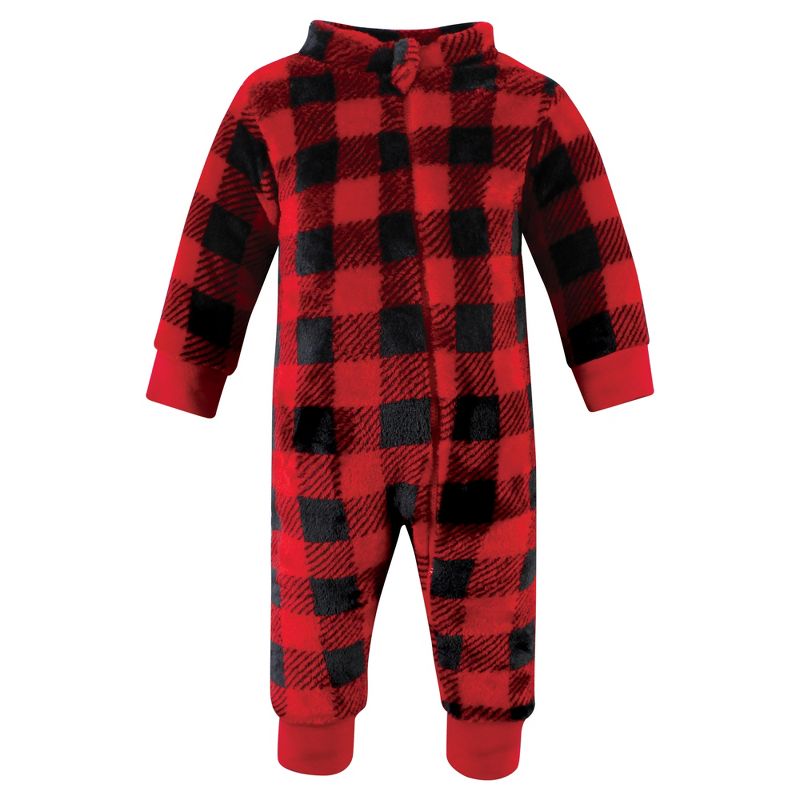 Hudson Baby Infant Boy Plush Jumpsuits, Black Moose, 4 of 5