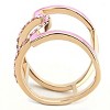 Slickblue Women's Light Rose Crystal Ring, Ion Plated Stainless Steel, Modern Designer Style, Rose Gold, Size 5-10 - 3 of 4